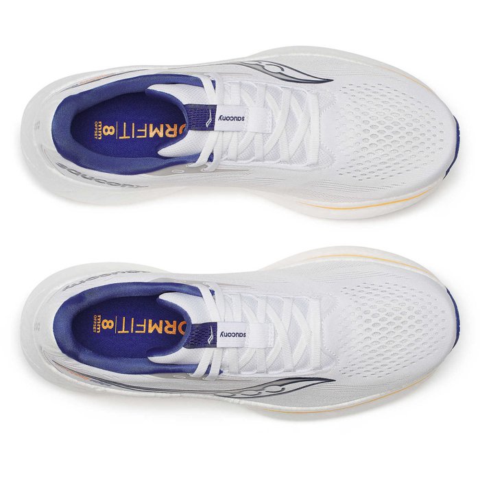 Saucony Ride 18 - Mens Running Shoes - White/Azurite