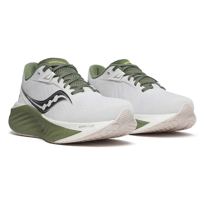 Saucony Triumph 22 - Mens Running Shoes - White/Olive