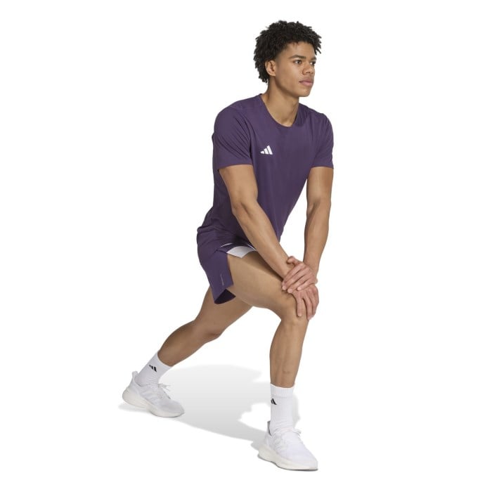 adidas Adizero Mens 3 Inch NYC Run Gel Shorts - Aurora Plum