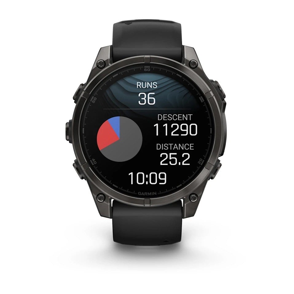 Garmin Fenix 8 47mm AMOLED Sapphire Edition Titanium Watch - Carbon Gray DLC Titanium with - Carbon Gray DLC Titanium with Black/Pebble Grey Silicone Band - image 12