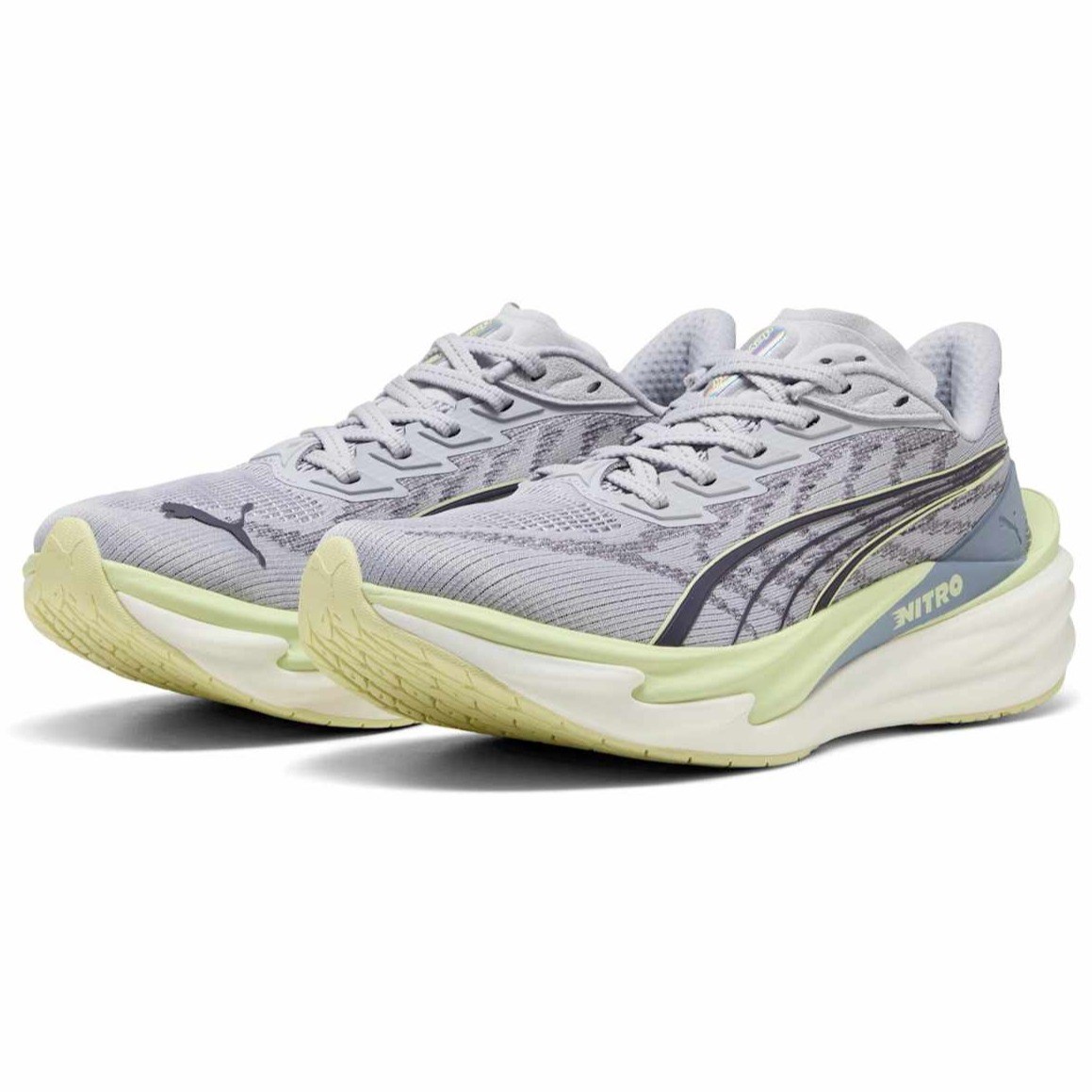 Puma Deviate Nitro 4 - Womens Running Shoes - Vibrant Silver/Apple Spritz