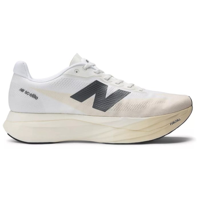 New Balance FuelCell Supercomp Elite v5 - Womens Racing Shoes - Linen/White/Gold Metallic