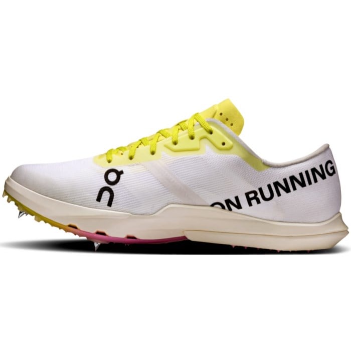 On CloudSpike Amplius 2 - Mens Long Distance Track Running Spikes - White/Raspberry