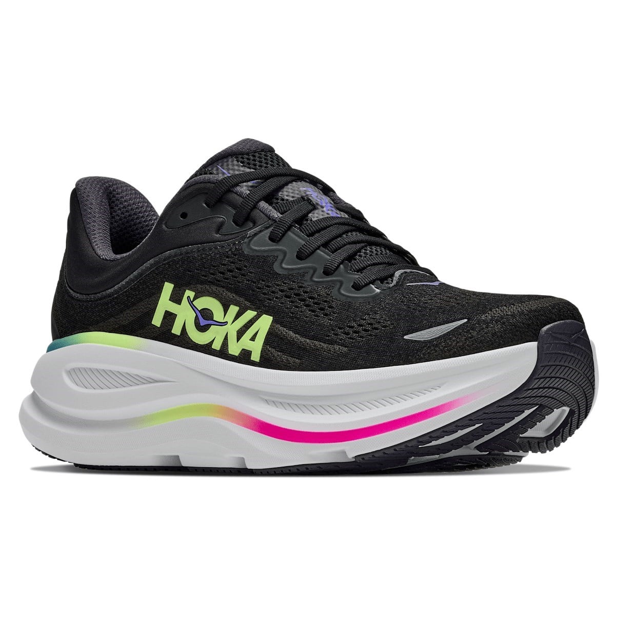Hoka Bondi 9 - Mens Running Shoes - Black/Neon Yuzu - image 3
