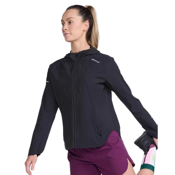 2XU Aero Womens Running Jacket - Black/Silver Reflective