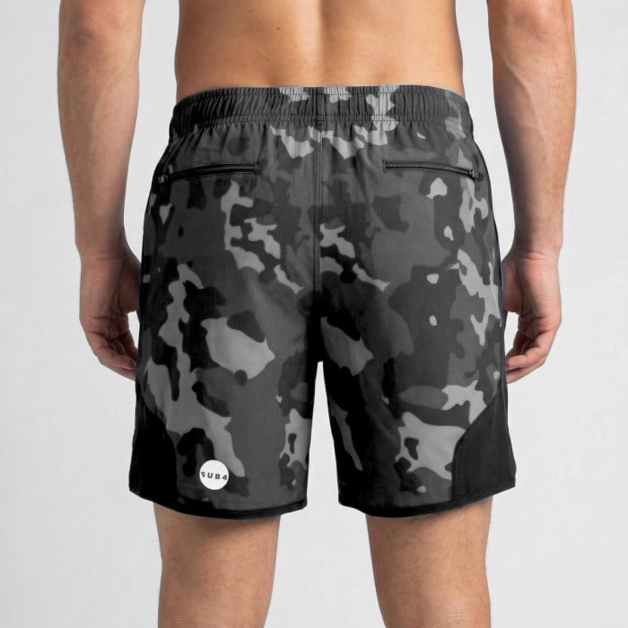 SUB4 5 Inch Run Mens Trail Shorts - Camo Black