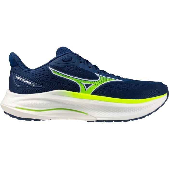 Mizuno Wave Inspire 22 - Mens Running Shoes - Estate Blue/Lightning Yellow/Lightning Yellow