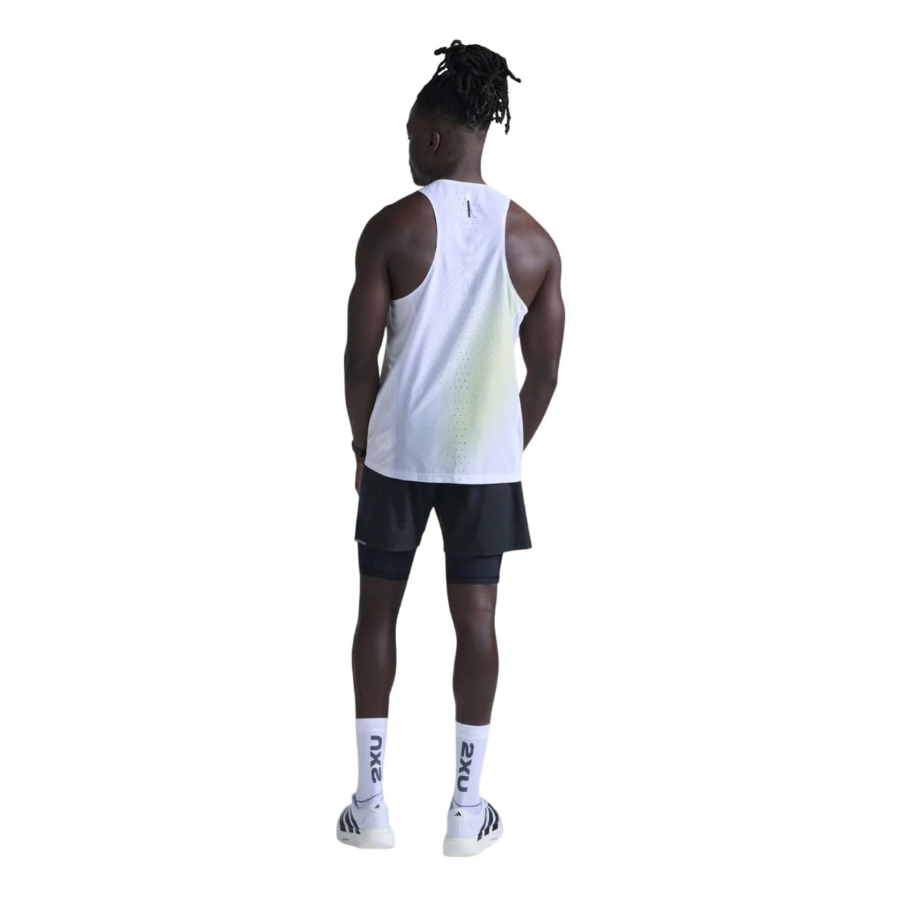 2XU Mens Light Speed React Running Singlet - Cool Matcha Mist/Black Reflect