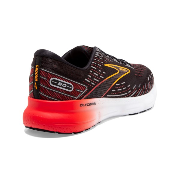 Brooks Glycerin 20 - Mens Running Shoes - Blackened Pearl/Fiery Red