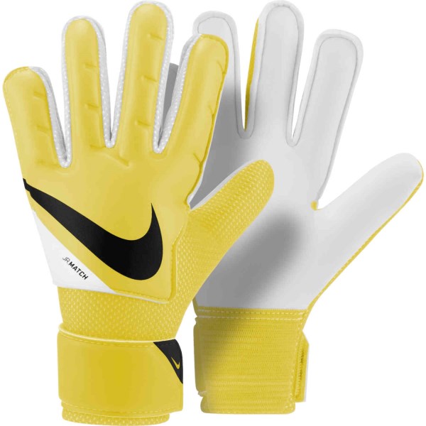 Nike Junior Goalkeeper Match Kids Soccer Gloves - Yellow Strike/White/Black