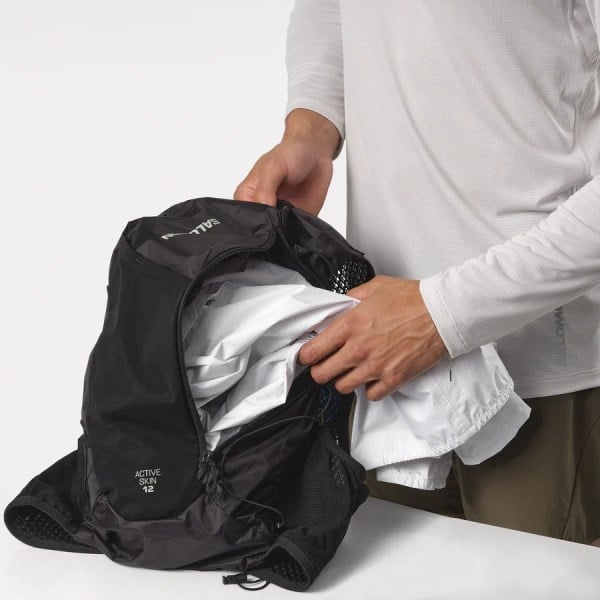 Salomon Active Skin 12 Set Hydration Vest + Flasks - Black/Metal