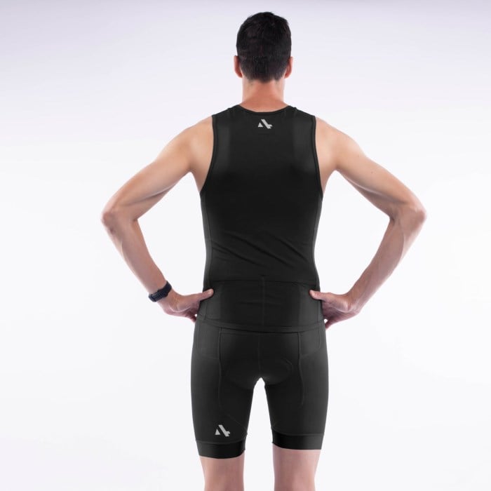 Sub4 Action Mens Triathlon Singlet & Shorts - 2 Piece Set - Black
