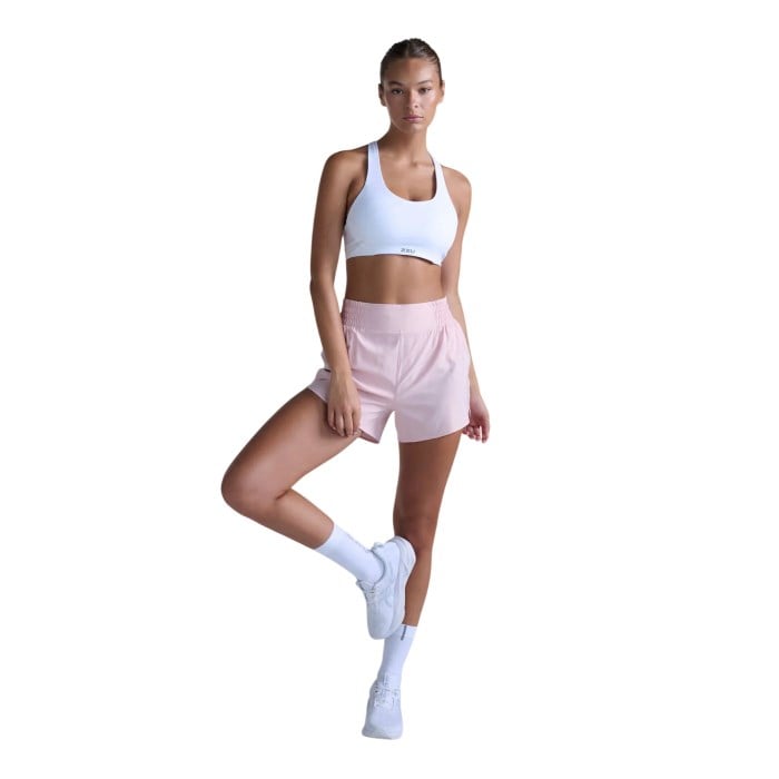 2XU Aero Hi-Rise 4 Inch Womens Shorts - Pink Frost/Pink Reflective