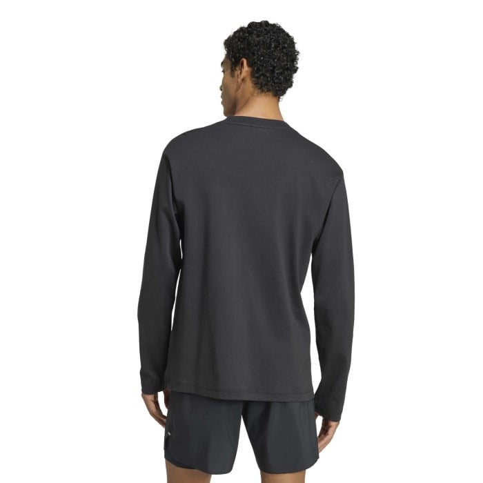 adidas ADI365 Running Community Culture Mens Long Sleeve Shirt - Black/Solar Turbo - image 2