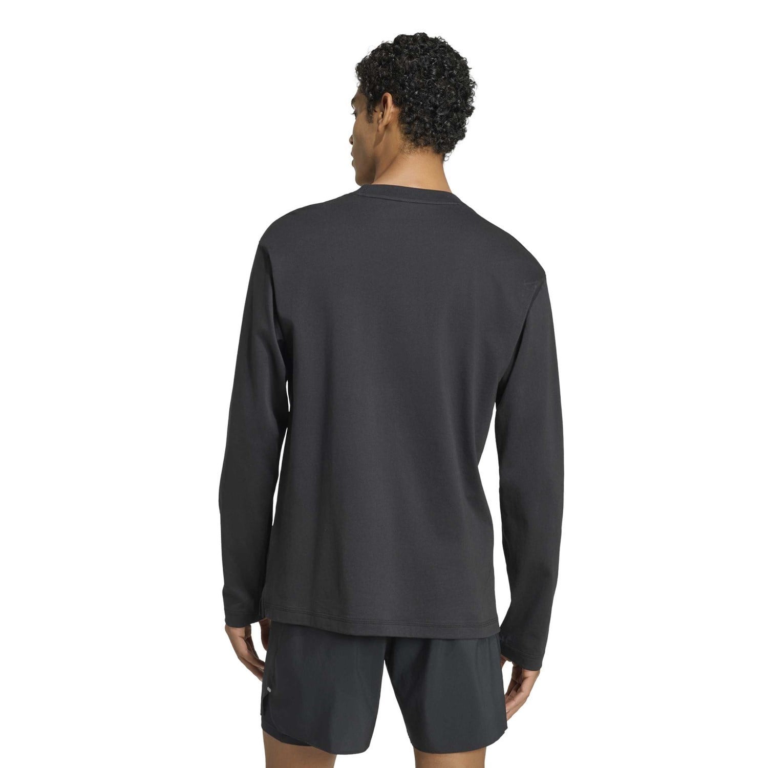 adidas ADI365 Running Community Culture Mens Long Sleeve Shirt - Black/Solar Turbo - image 2