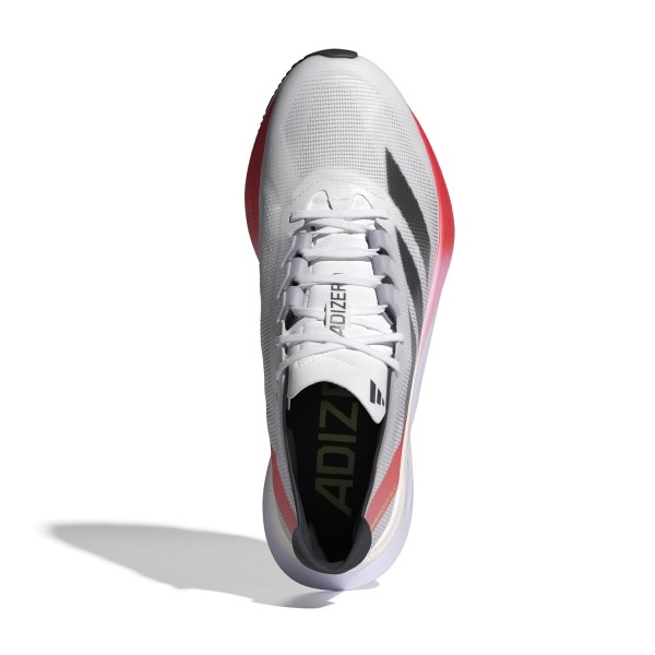 Adidas Adizero Boston 12 - Mens Running Shoes - Cloud White/Aurora Metallic/Solar Red