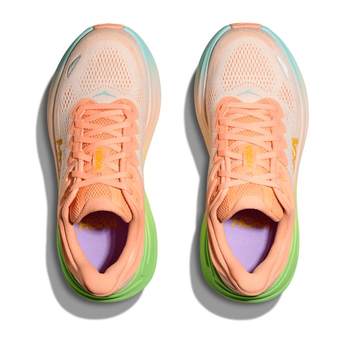 Hoka Bondi 9 - Womens Running Shoes - Frost/Pale Tangerine