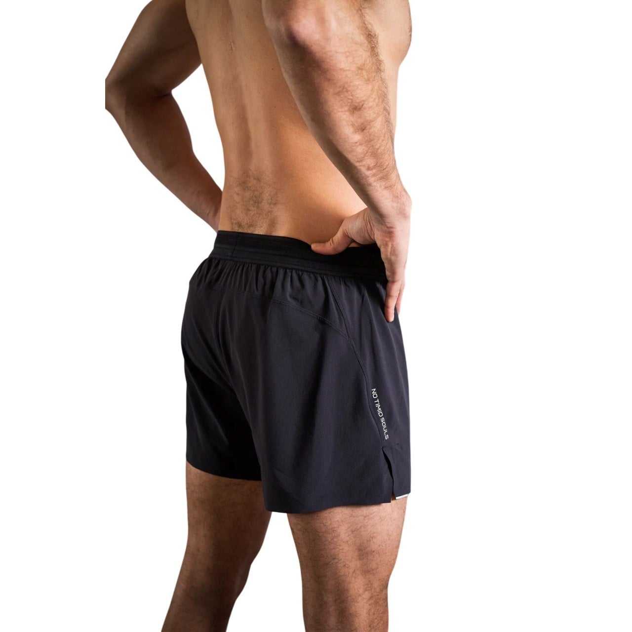 No Timid Souls FlowDRY Mens 5 Inch Lined Shorts - New Black