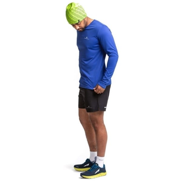 Ronhill Core Mens Long Sleeve Running T-Shirt - Dark Cobalt/Bright White