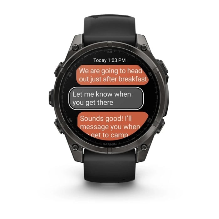 Garmin Fenix 8 47mm AMOLED Sapphire Edition Titanium Watch - Carbon Gray DLC Titanium with - Carbon Gray DLC Titanium with Black/Pebble Grey Silicone Band - image 10