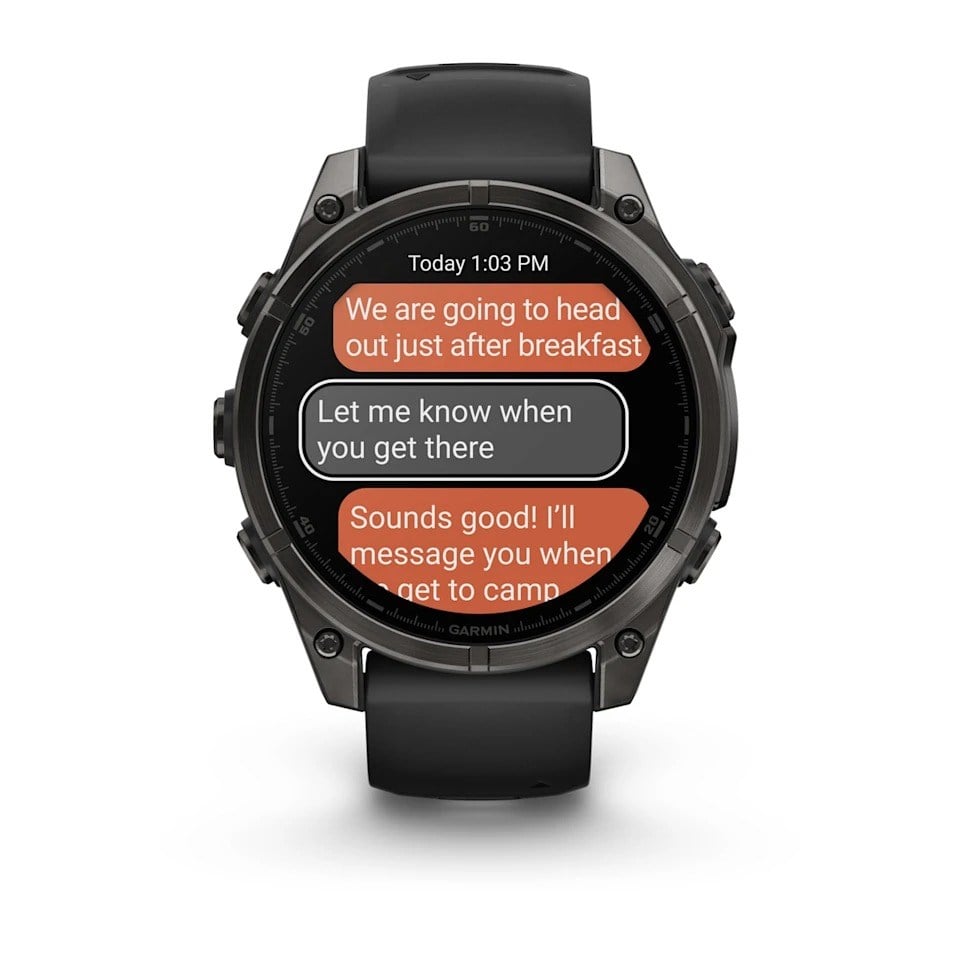 Garmin Fenix 8 47mm AMOLED Sapphire Edition Titanium Watch - Carbon Gray DLC Titanium with - Carbon Gray DLC Titanium with Black/Pebble Grey Silicone Band - image 10