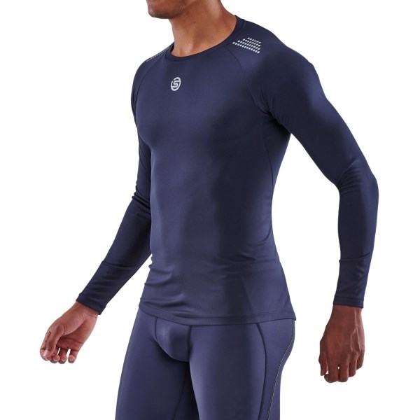 Skins Series-3 Mens Long Sleeve Training Top - Navy Blue