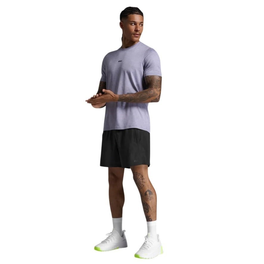 2XU Motion Soft Jersey Mens T-Shirt - Digital Lilac/Black
