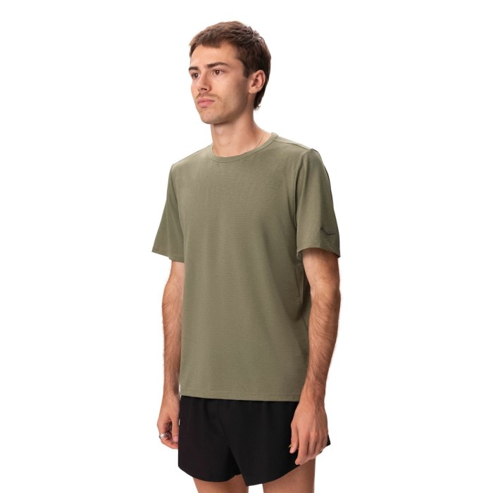Saucony Stopwatch Mens Short Sleeve T-Shirt - Olivine Heather