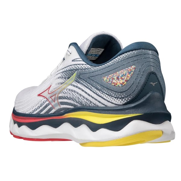 Mizuno Wave Sky 6 - Womens Running Shoes - White/Hibiscus/Buttercup
