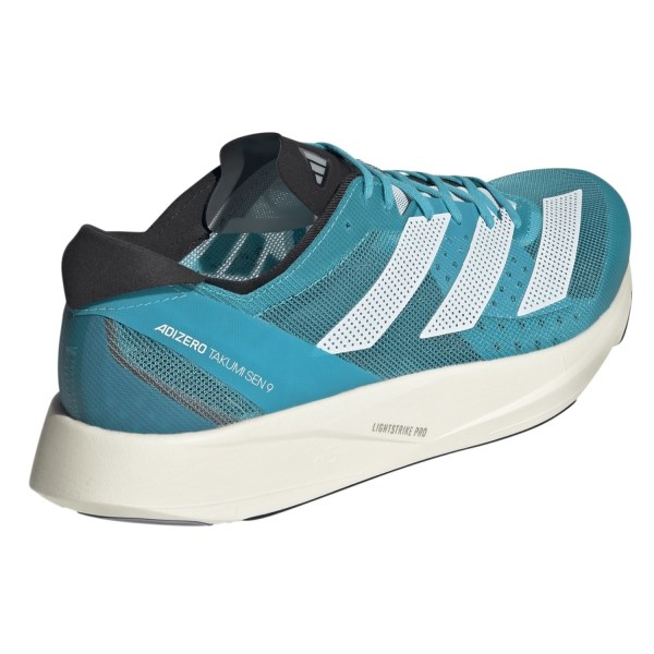 Adidas Adizero Takumi Sen 9 - Unisex Running Shoes - White/Core Black/Lucid Cyan