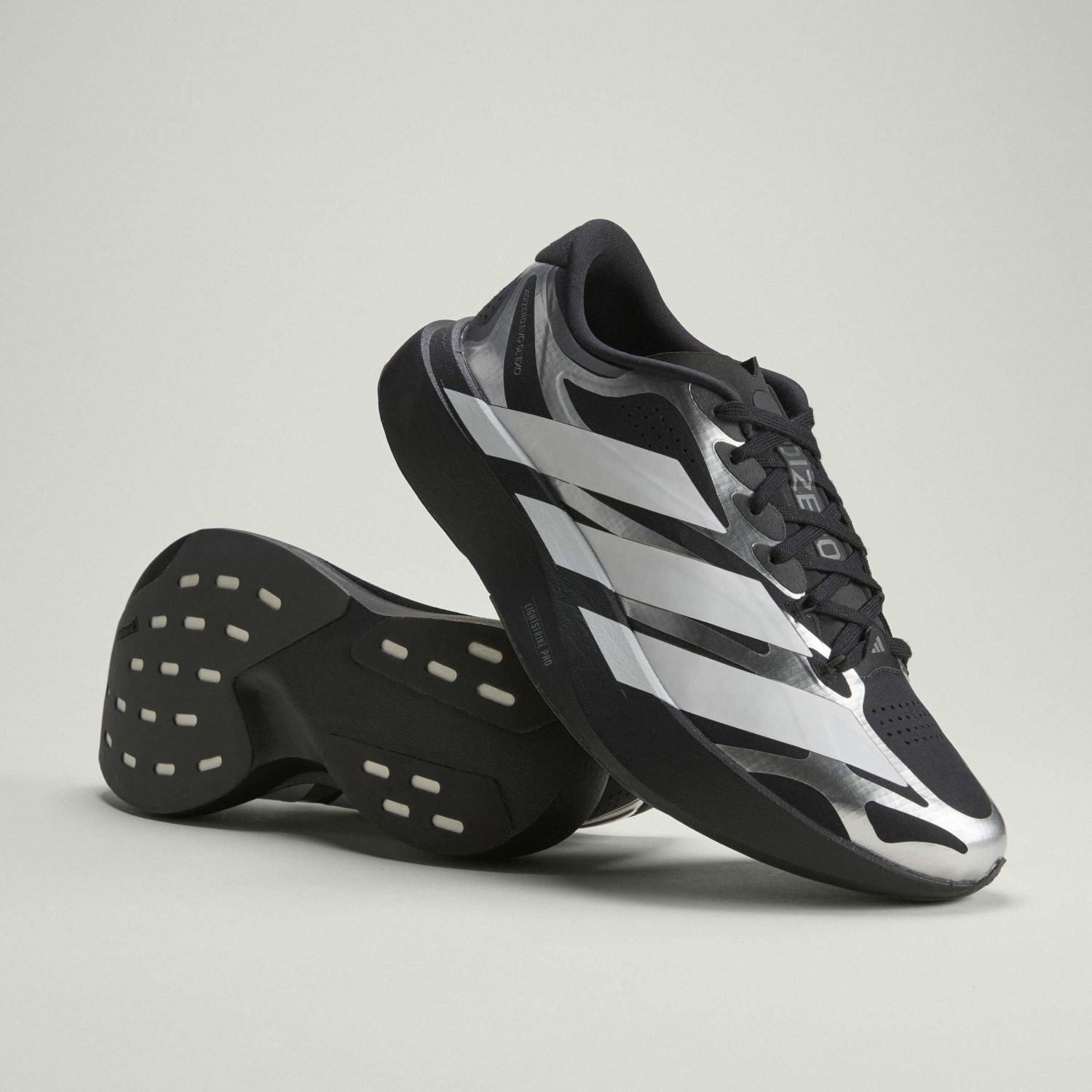 adidas Adizero Evo SL Exo - Mens Running Shoes - Core Black/Cloud White/Iron Metallic - image 9