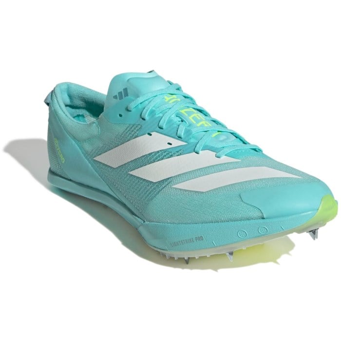 adidas Adizero Finesse - Unisex Sprint Track Spikes - Flash Aqua/Zero Metallic/Lucid Lemon
