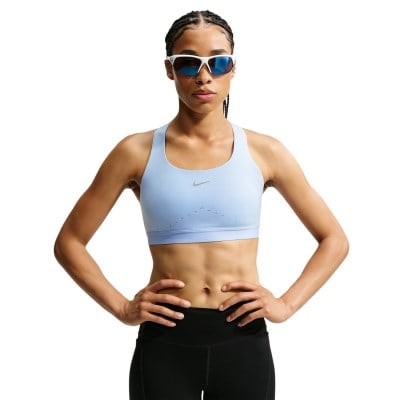 Nike Swift Womens High-Support Lightly Lined Sports Bra - Aluminum/Reflective Silver