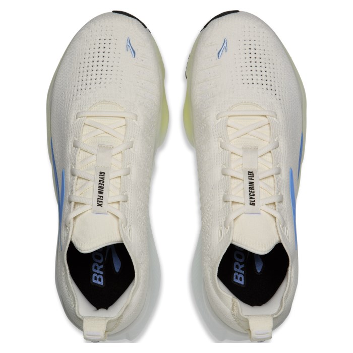 Brooks Glycerin Flex - Mens Running Shoes - White/Cyber Yellow/Nightlife - image 4