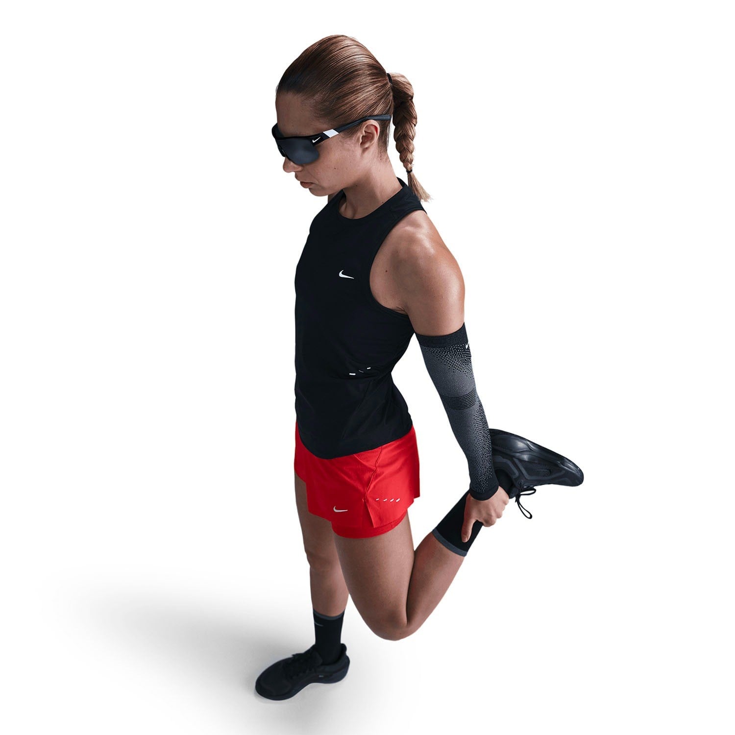 Nike Swift Dri-Fit Running Tank - Womens - Black/Reflective Silver - image 3