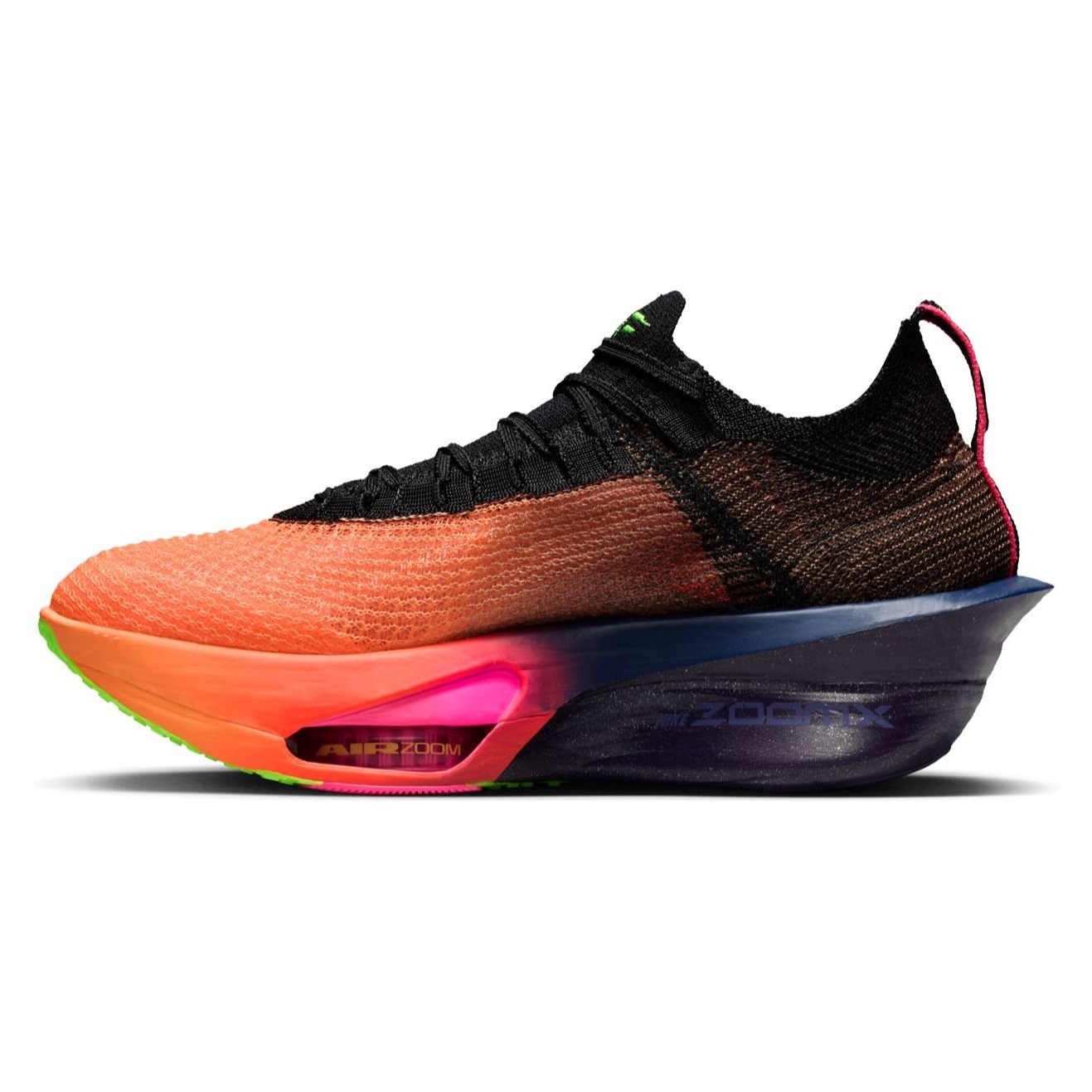 Nike Air Zoom Alphafly 3 GLAM - Womens Racing Shoes - Orange Pulse/Black/Purple Dynasty