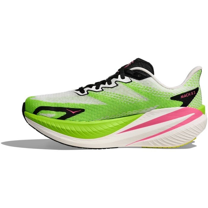 Hoka Mach X 3 - Womens Running Shoes - White/Neon Lime