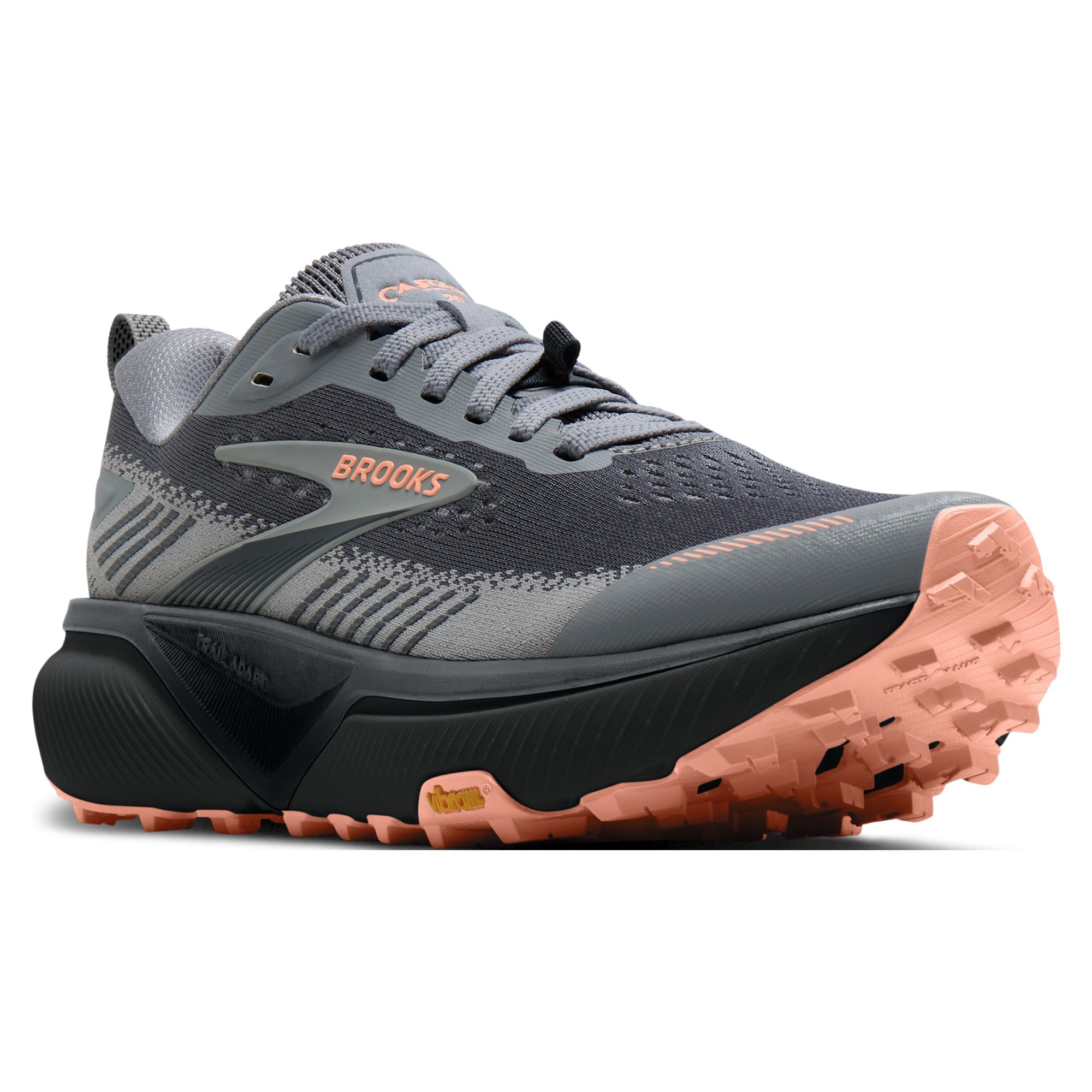 Brooks Cascadia 20 - Womens Trail Running Shoes - Grey/Grey/Peach - image 2