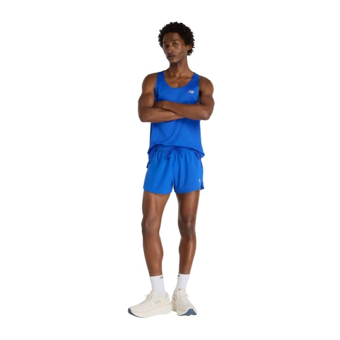 New Balance RC Mens 3 Inch Split Shorts - Blue Gemstone