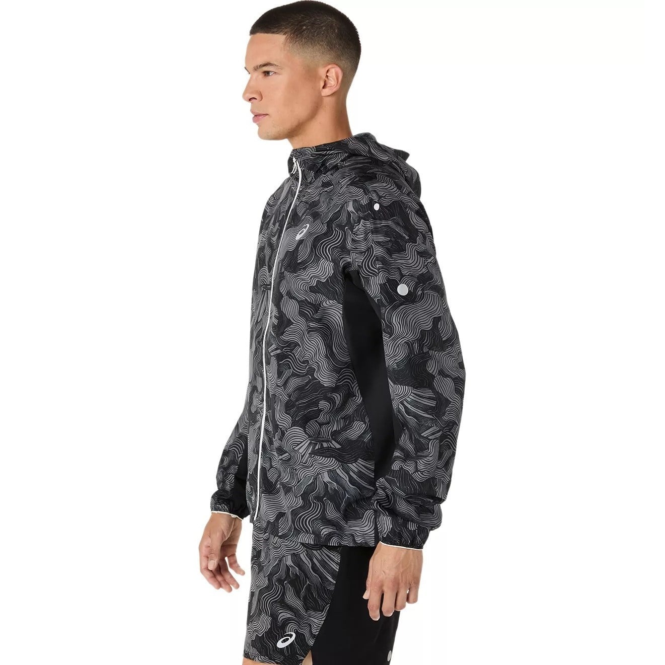Asics FujiTrail Mens Packable Running Jacket - Performance Black - image 4