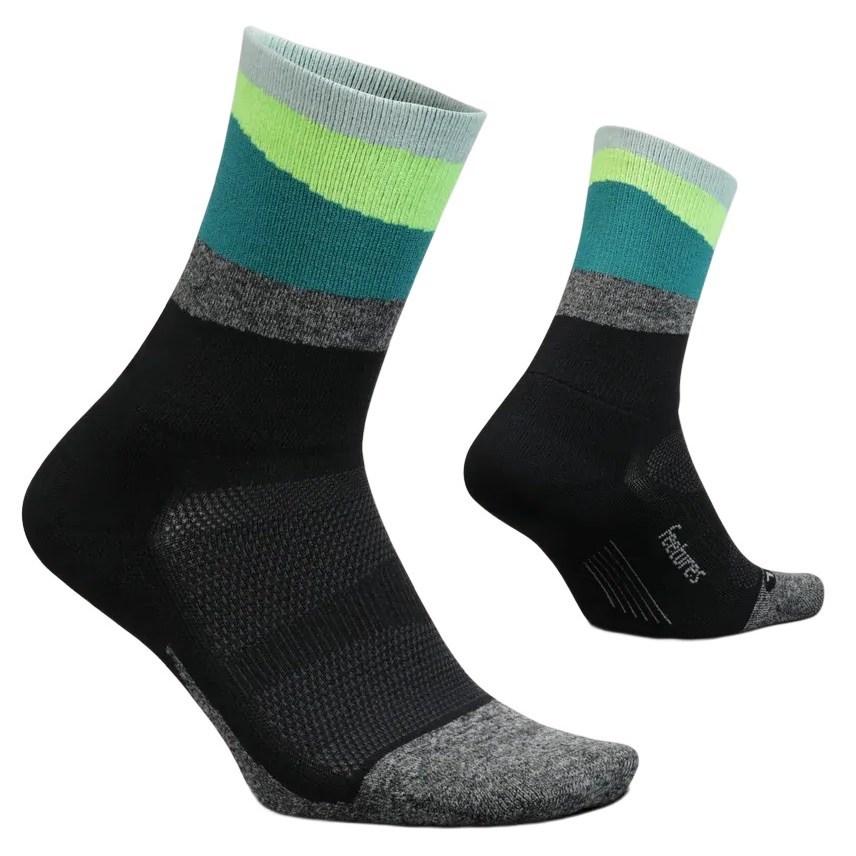 Feetures Elite Light Cushion Mini Crew Running Socks - Ascent Green