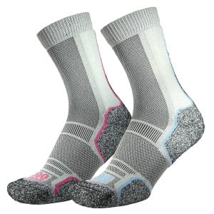 1000 Mile Trek Repreve Womens Trail Running Socks - Single Layer, Twin Pack