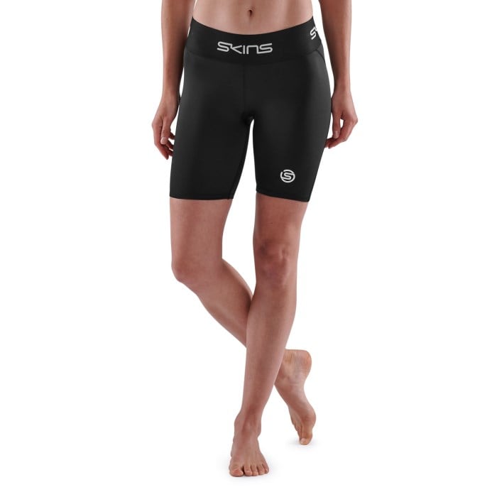 Skins Series-1 Womens Compression Half Tights - Black