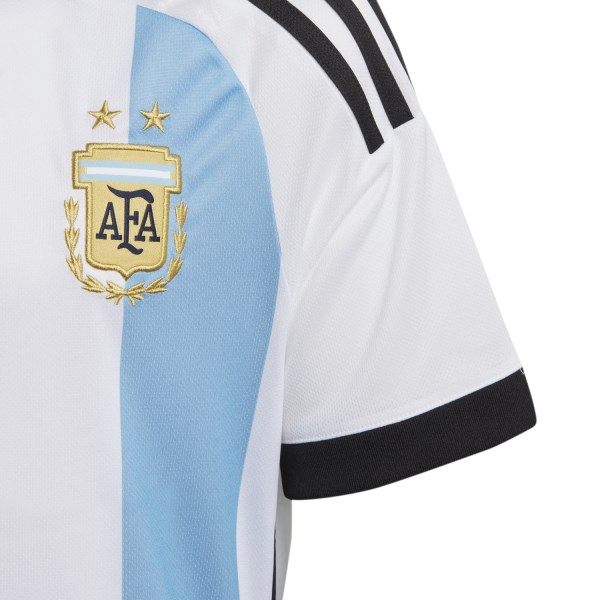 Adidas Argentina Home 22 Youth Kids Soccer Jersey - White/Light Blue
