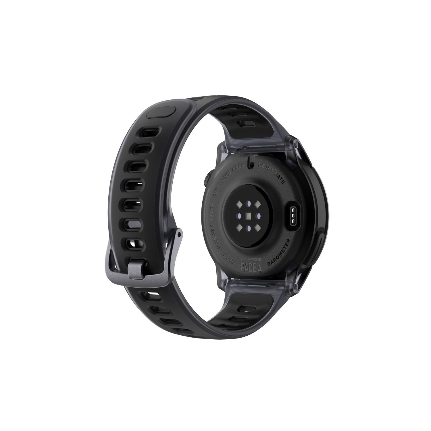 Coros Pace 4 Premium Multisport GPS Watch with Silicone Band - Crystal Black