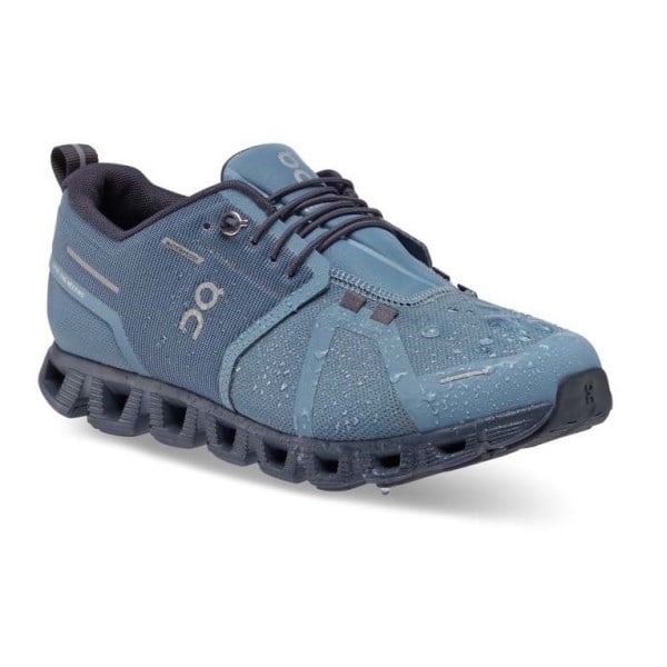 On Cloud 5 Waterproof - Mens Running Shoes - Metal/Navy