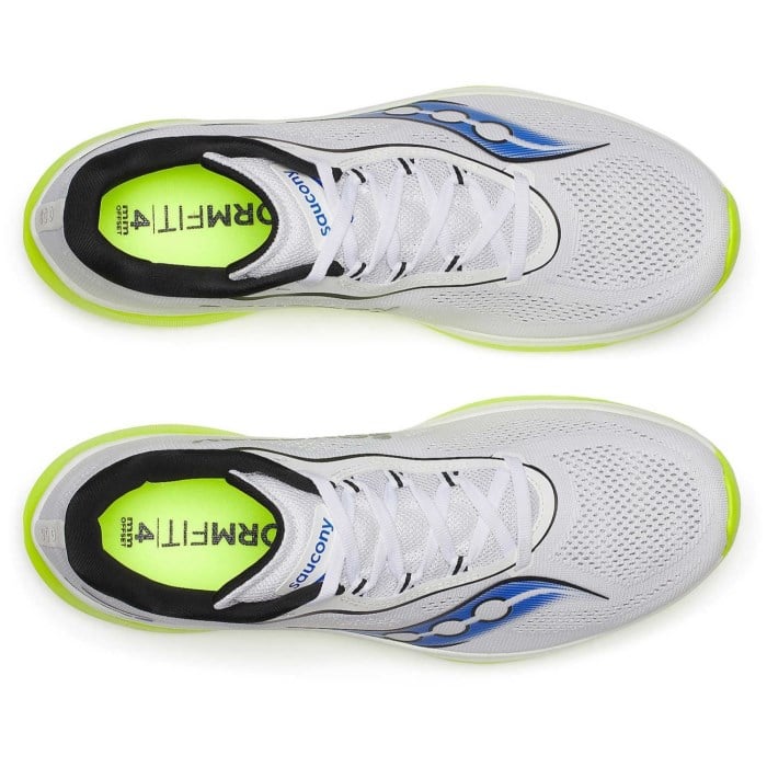 Saucony Kinvara 15 - Mens Running Shoes - White/Citron