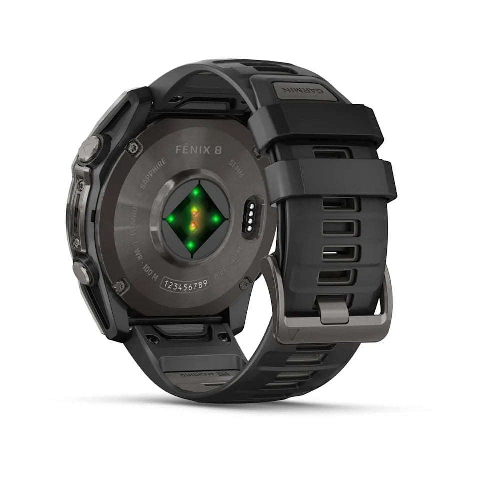 Garmin Fenix 8 51mm AMOLED Sapphire Edition Titanium Watch - Carbon Grey DLC Titanium with - Carbon Grey DLC Titanium with Black/Pebble Grey Silicone Band - image 5