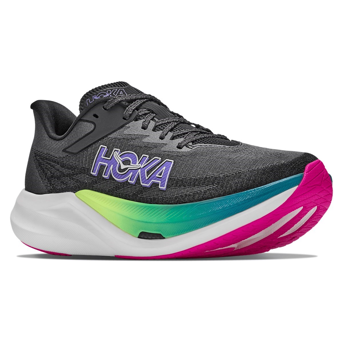 Hoka Rocket X 3 - Unisex Racing Shoes - Black/Neon Nebula - image 2