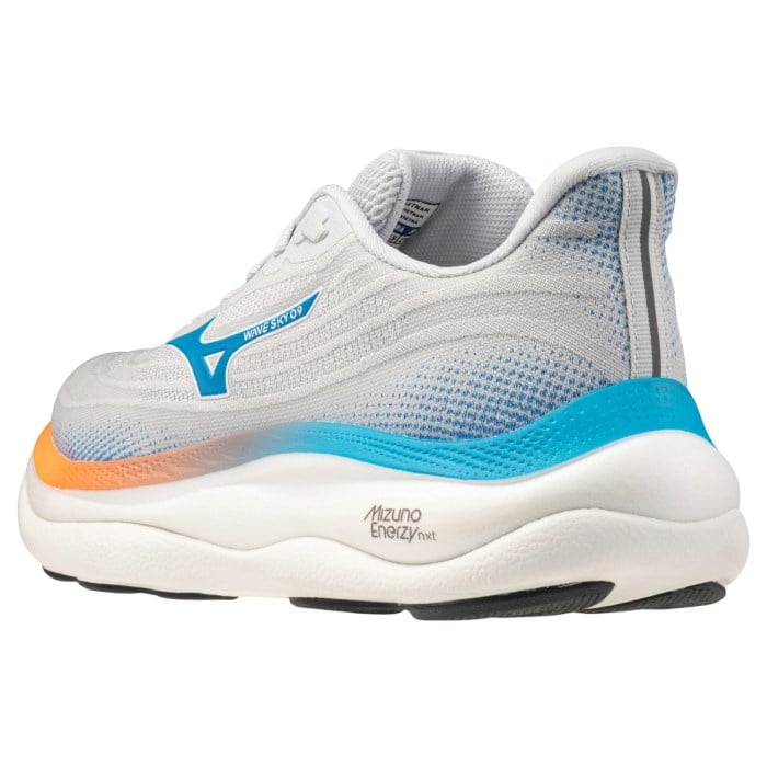 Mizuno Wave Sky 9 - Mens Running Shoes - Cloudscape/Blue Jewel/Lava Orange - image 6